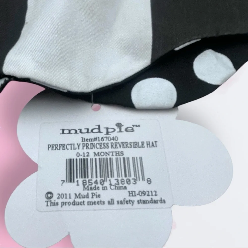 MudPie Tres Jolie NWT Perfectly Princess Reversible Striped Sun Hat 0-12 Months